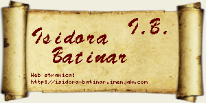 Isidora Batinar vizit kartica